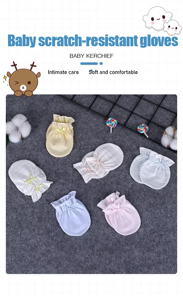 New Newborn Baby Anti-scratch Gloves Cotton Breathable Bamboo Fiber Foot Covers Baby Anti-scratch Gloves